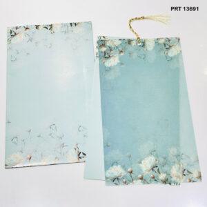 Elegant Pastel Blue Floral Wedding Card – PRT 13691